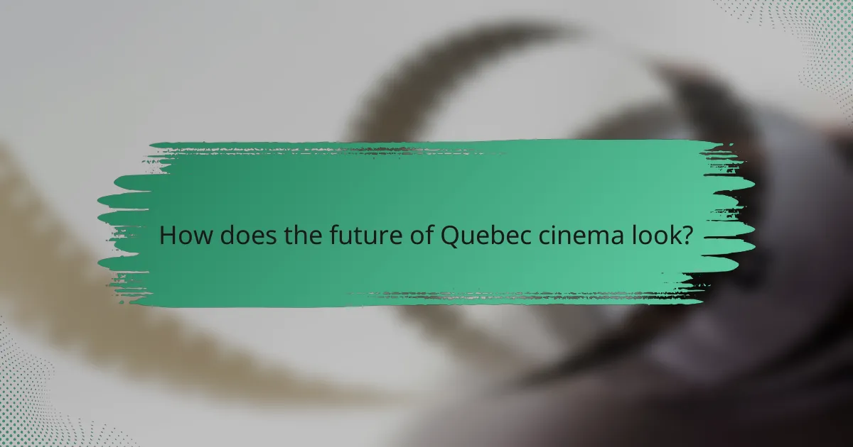 How does the future of Quebec cinema look?