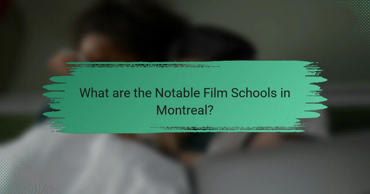 What are the Notable Film Schools in Montreal?