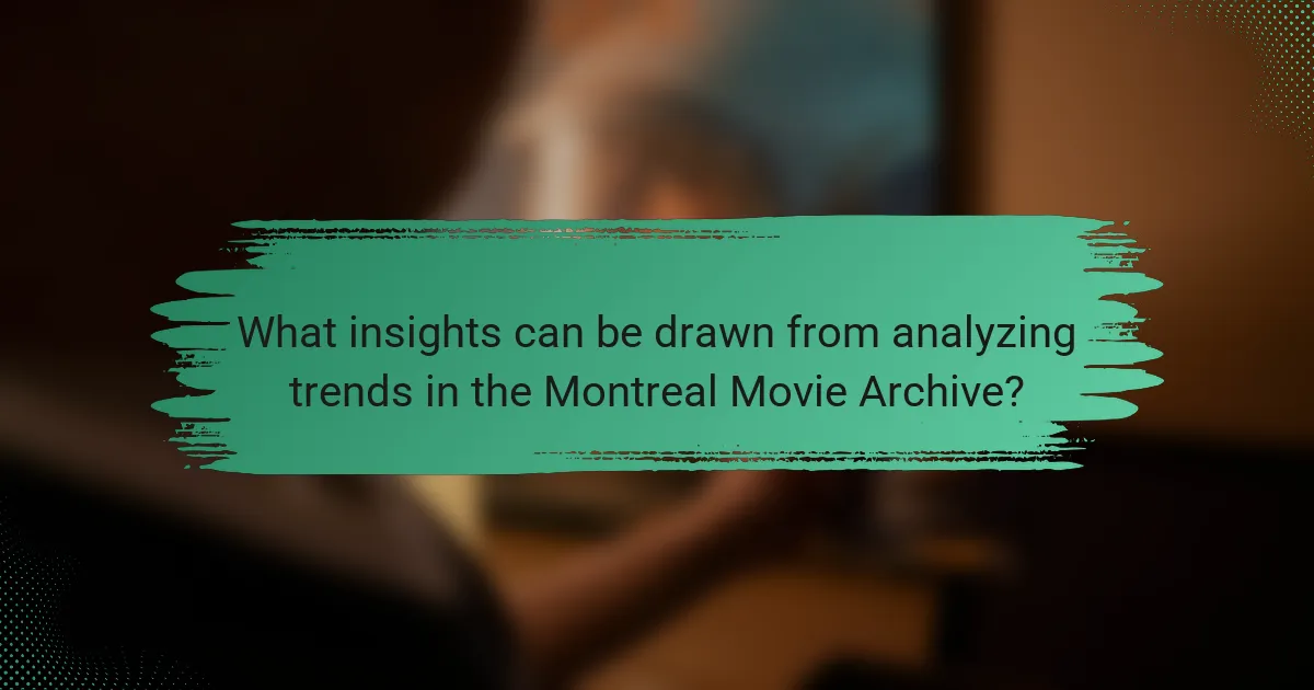 What insights can be drawn from analyzing trends in the Montreal Movie Archive?