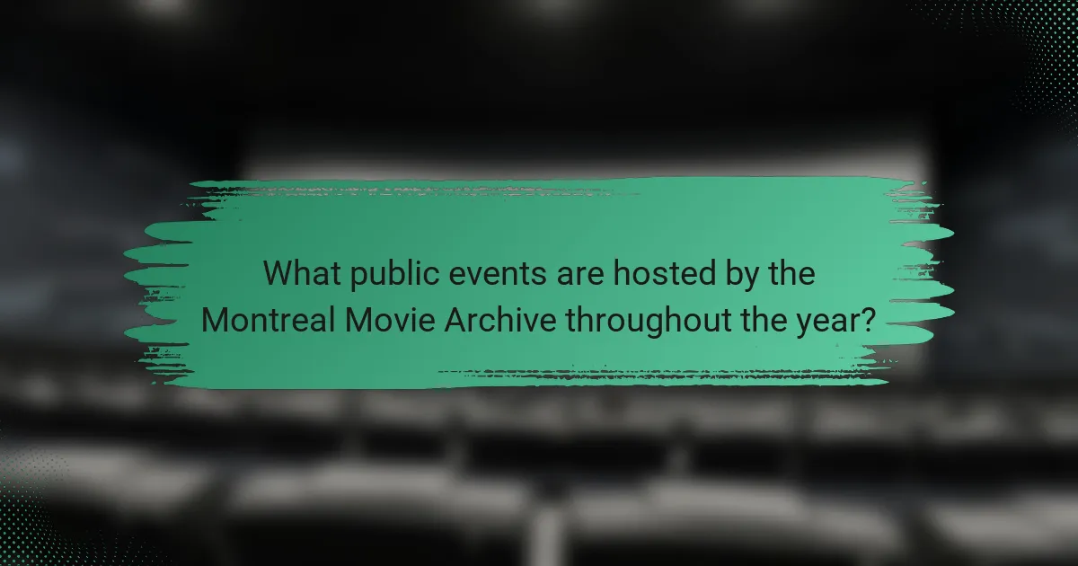 What public events are hosted by the Montreal Movie Archive throughout the year?